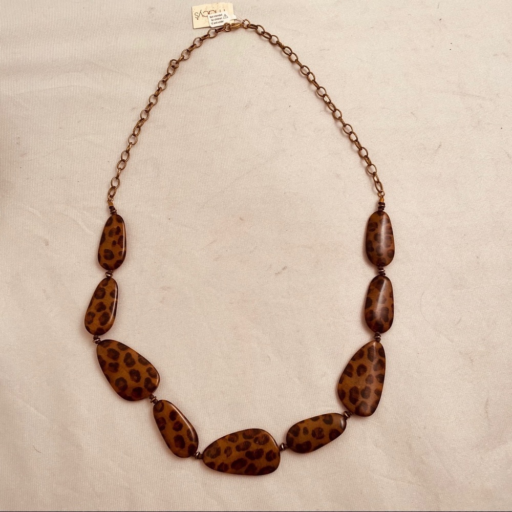 Macy’s animal print long statement necklace